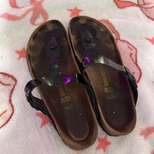 Birkenstock Women's Brown and Black Sandals